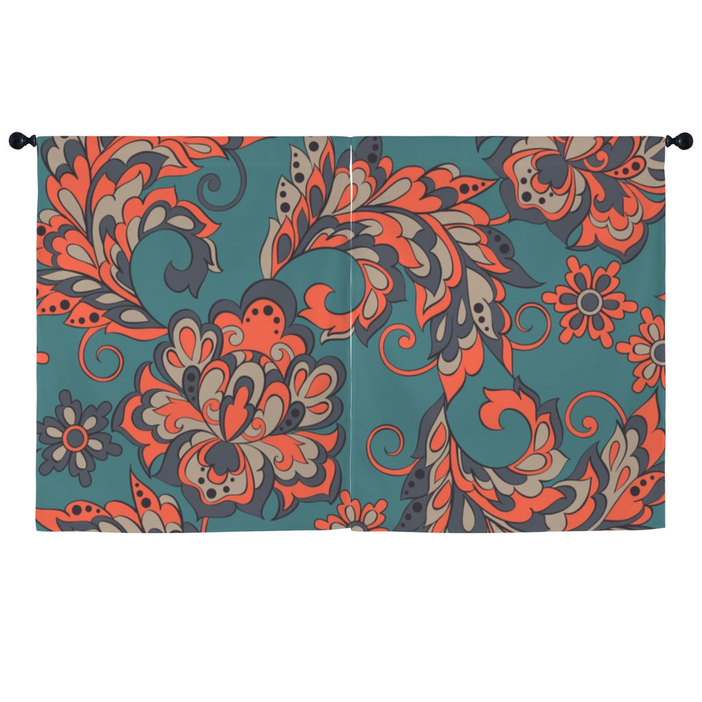 Sunset Paisley WIndow Curtains 52"x63"