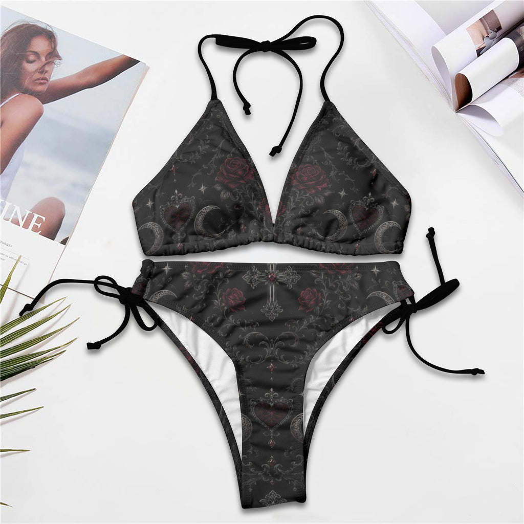 Blood Rose String Bikini