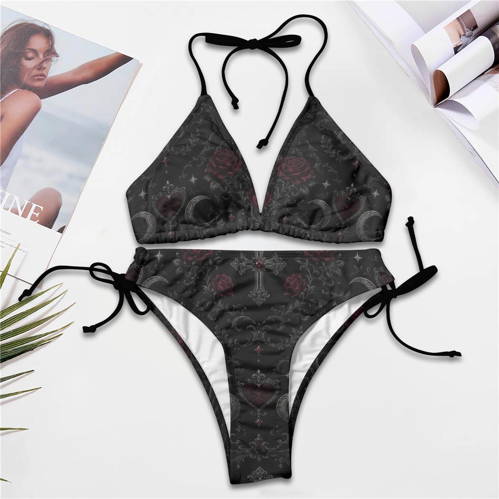 Blood Rose String Bikini