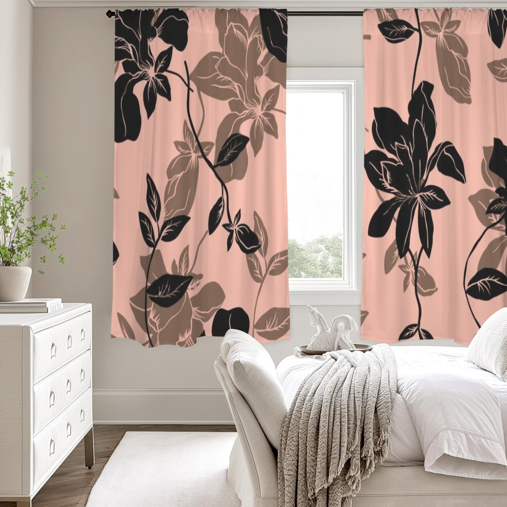 Blushing Black Window Curtains 52"x63"