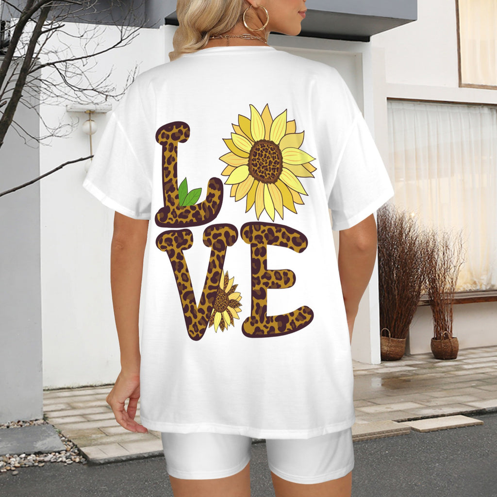 Sunflower Love Oversized Shirt &Bike Short Set