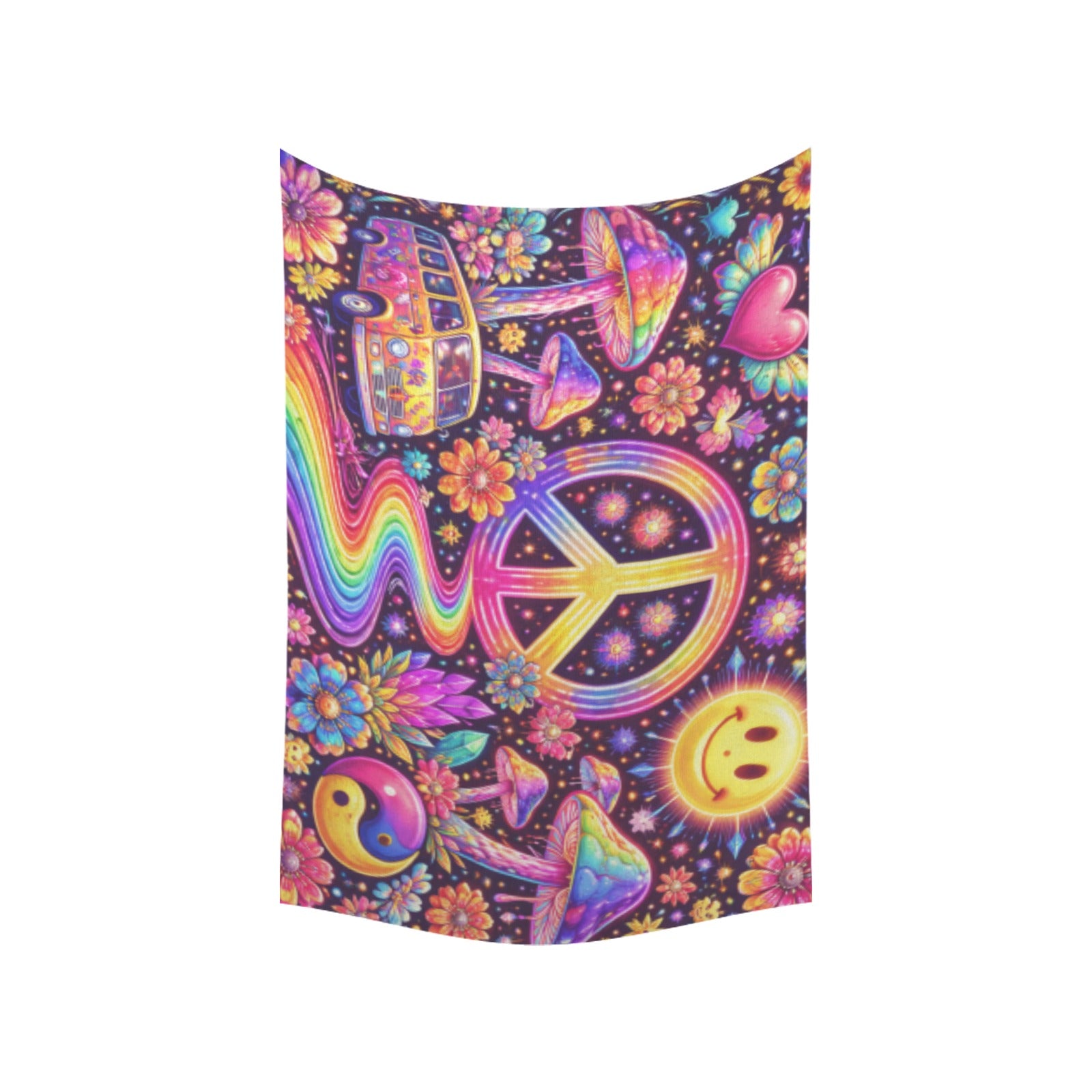 Peace And Neon Tapestry 60x40"