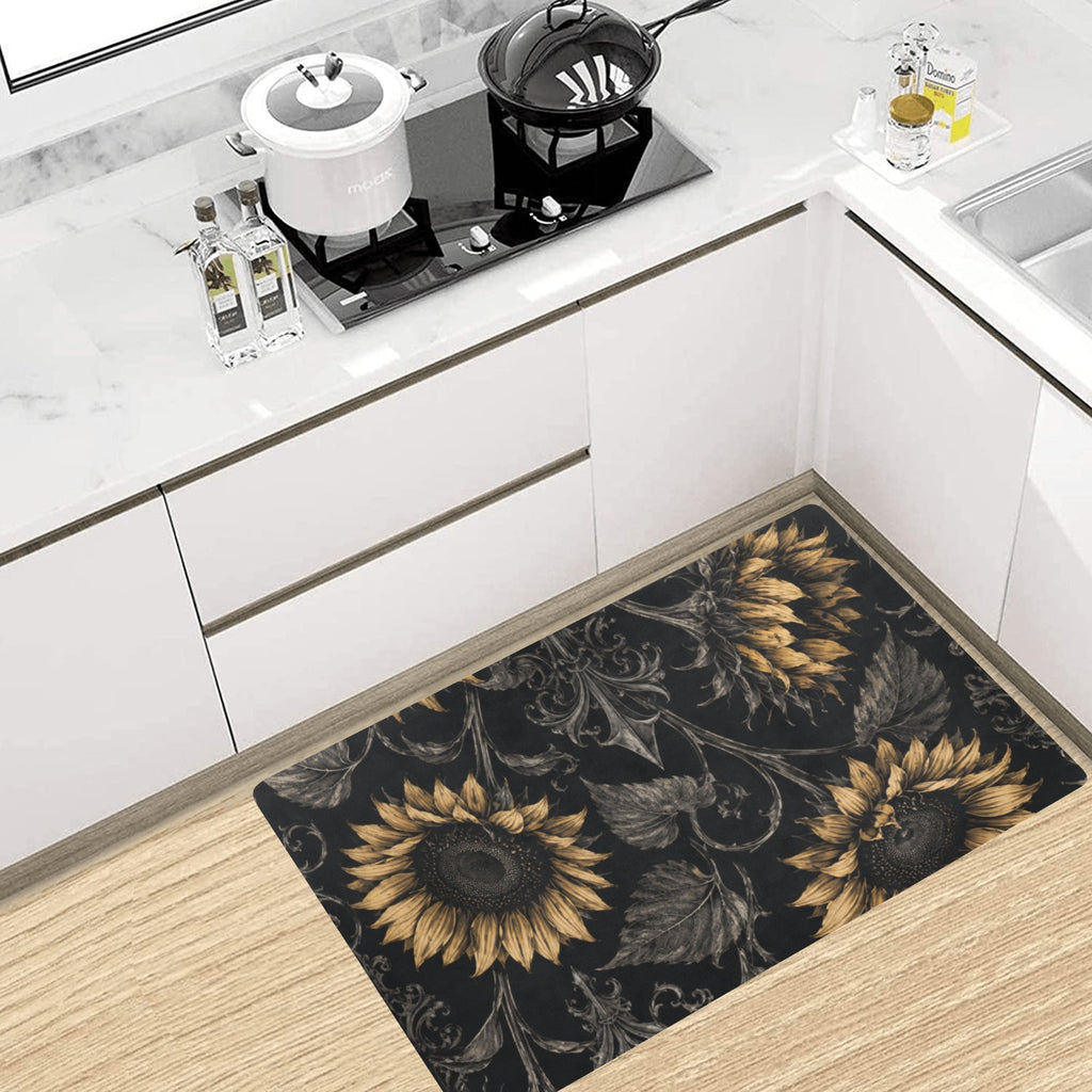 Sunflower Shadows Kitchen Mat