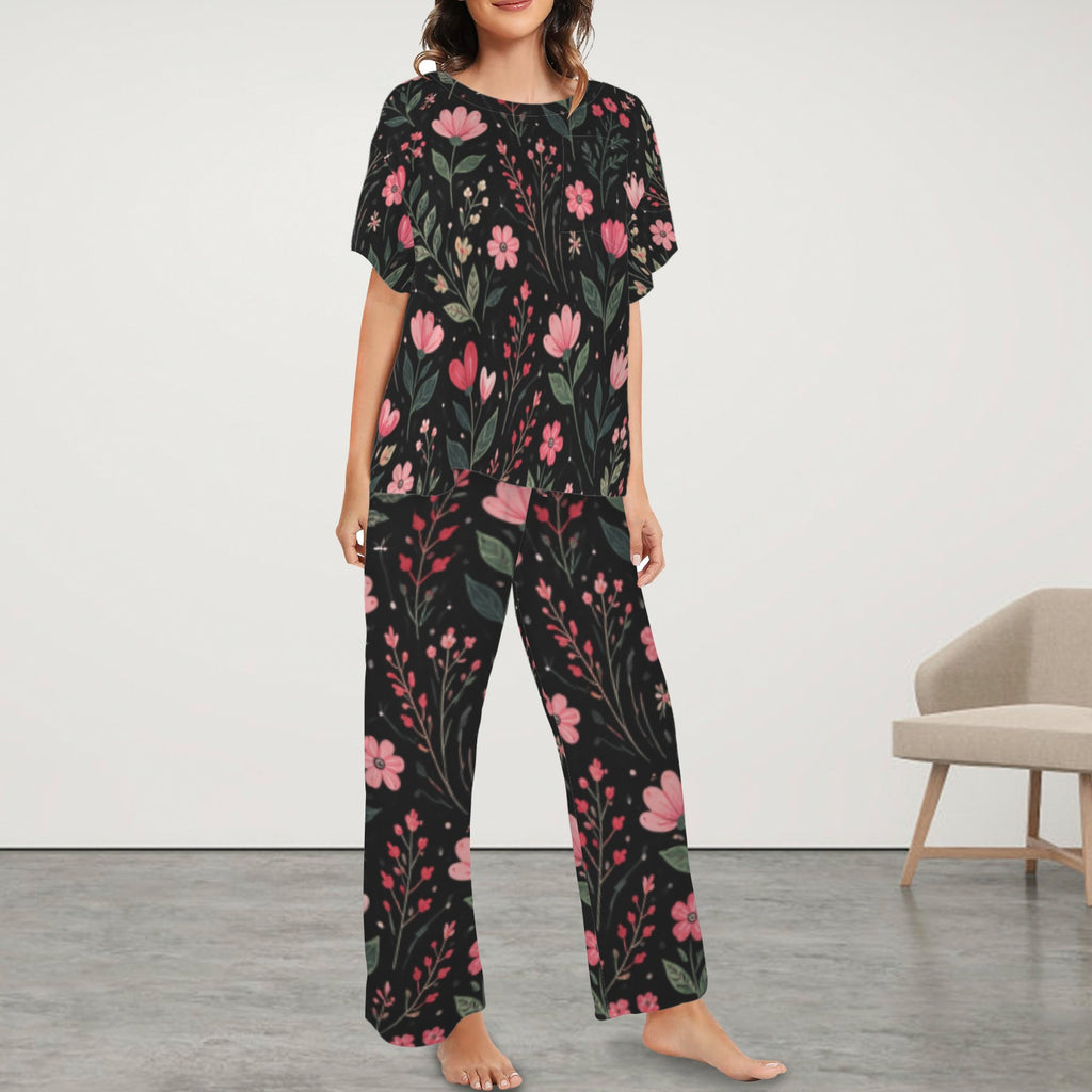 Flowers in Darkness Pajama Set
