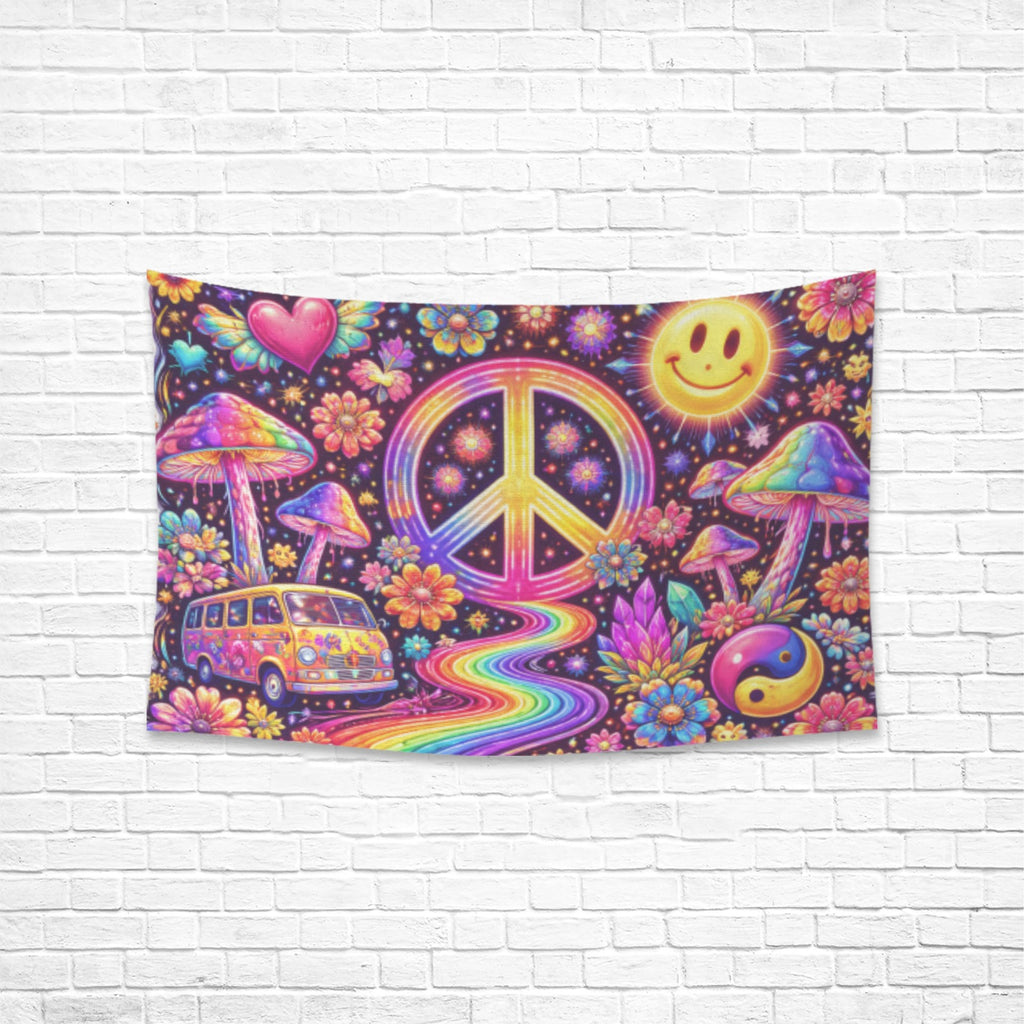 Peace And Neon Tapestry 60x40"
