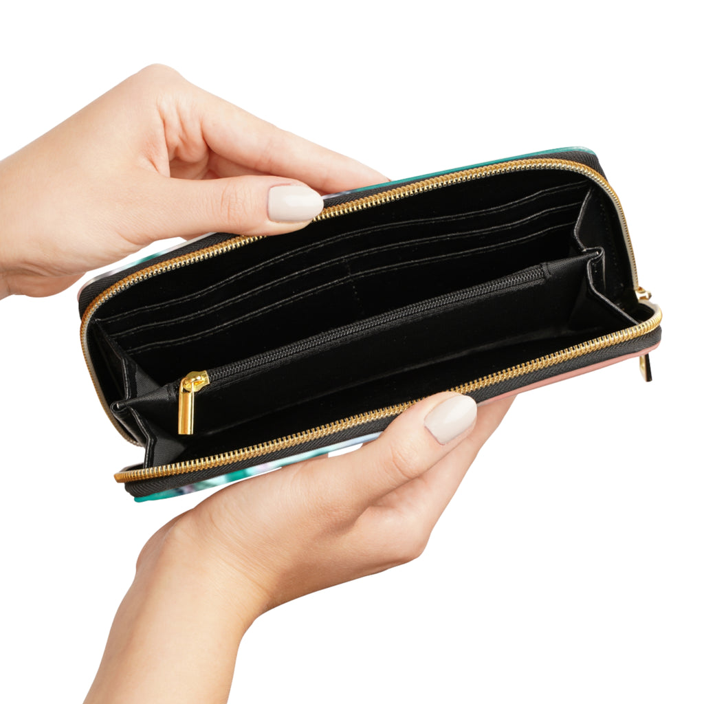 Seafoam Blush Zipper Wallet