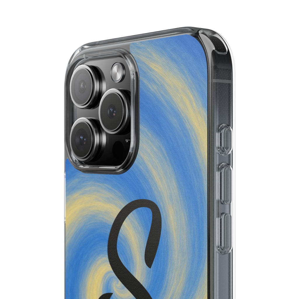 Personalized Blue Lemon Swirl Impact Phone Case