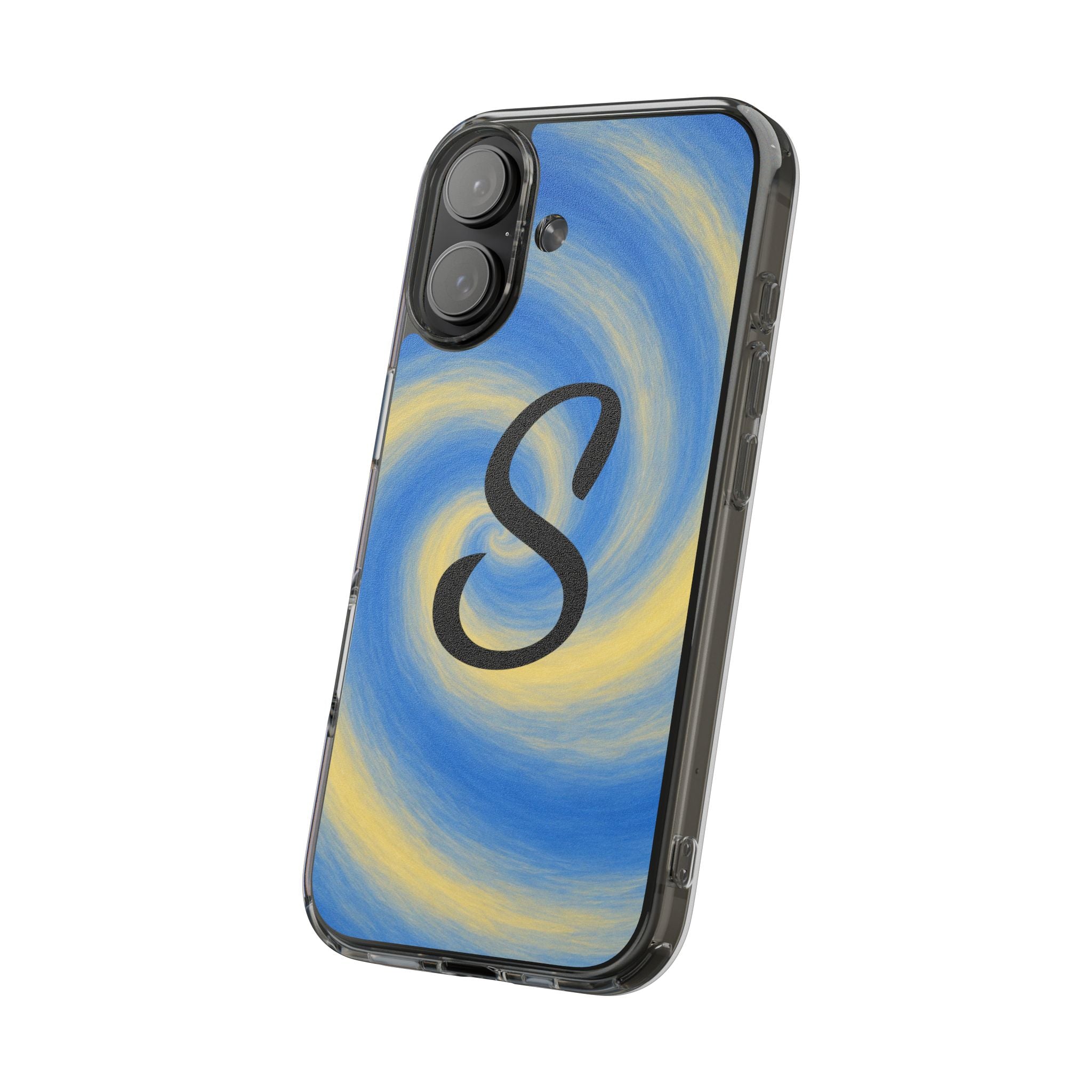 Personalized Blue Lemon Swirl Impact Phone Case