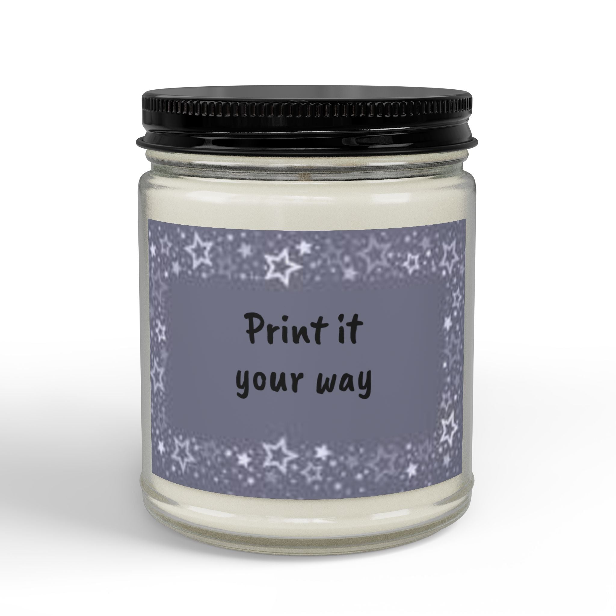 Personalized Star Border Scented Soy Candle