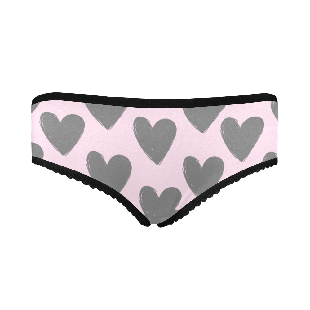 Smokey Gray Heart Panties