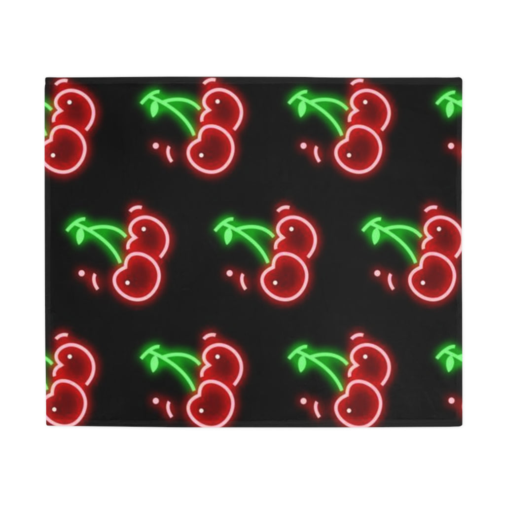 Neon Cherry Plush Fleece Blanket