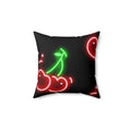 Neon Cherry Throw Pillow