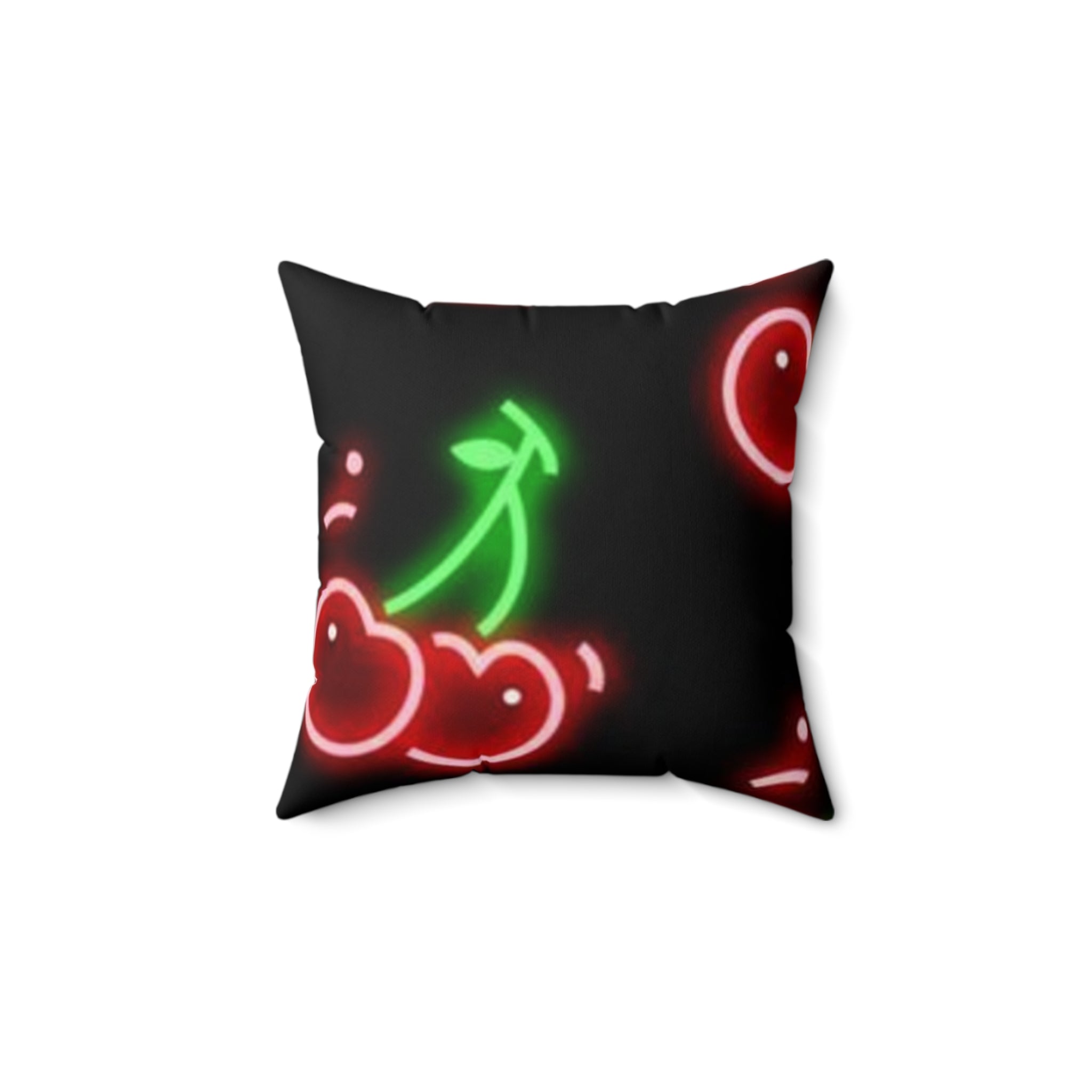 Neon Cherry Throw Pillow
