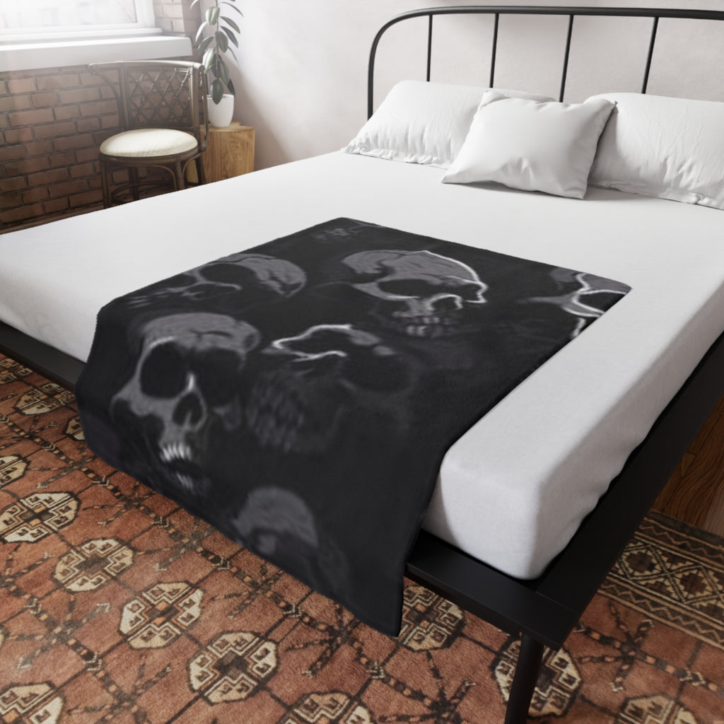 Dark Skull Plush Fleece Blanket