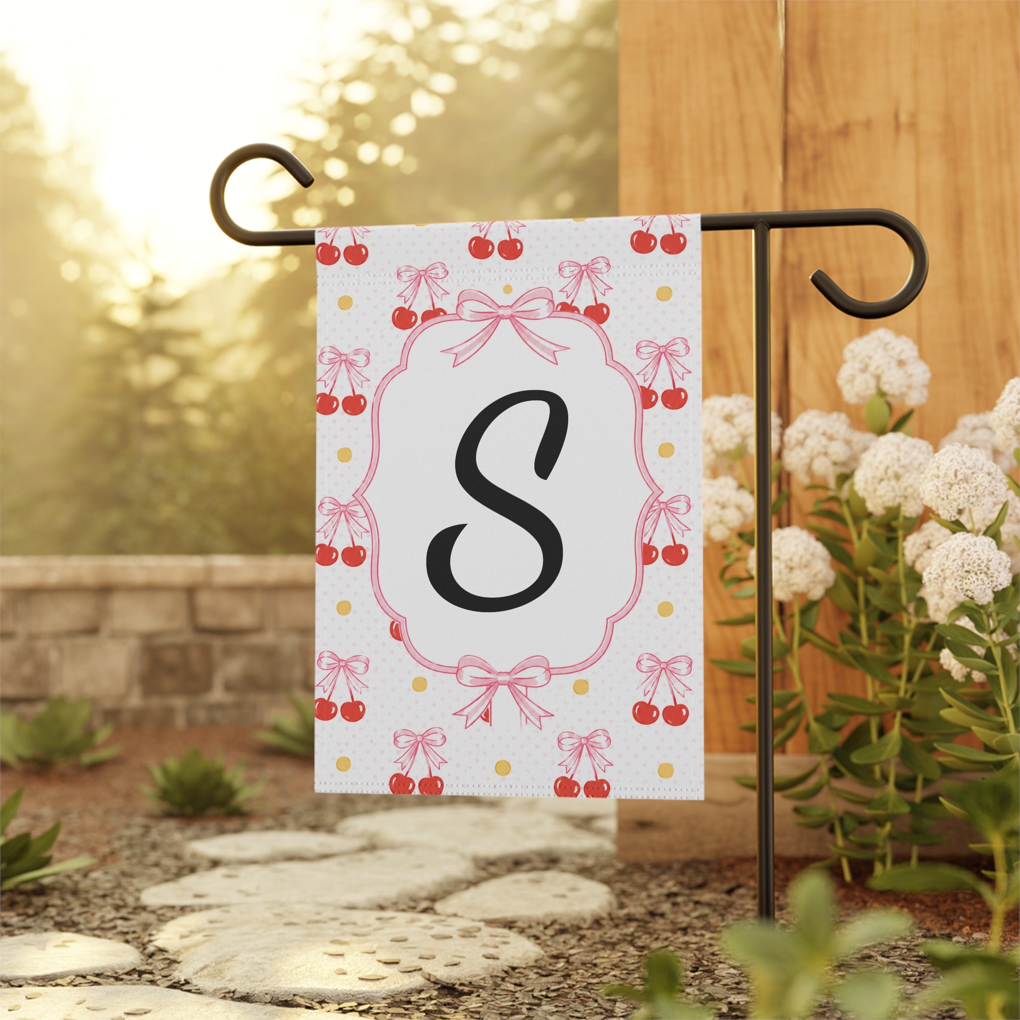 Personalized Cherry Garden Flag