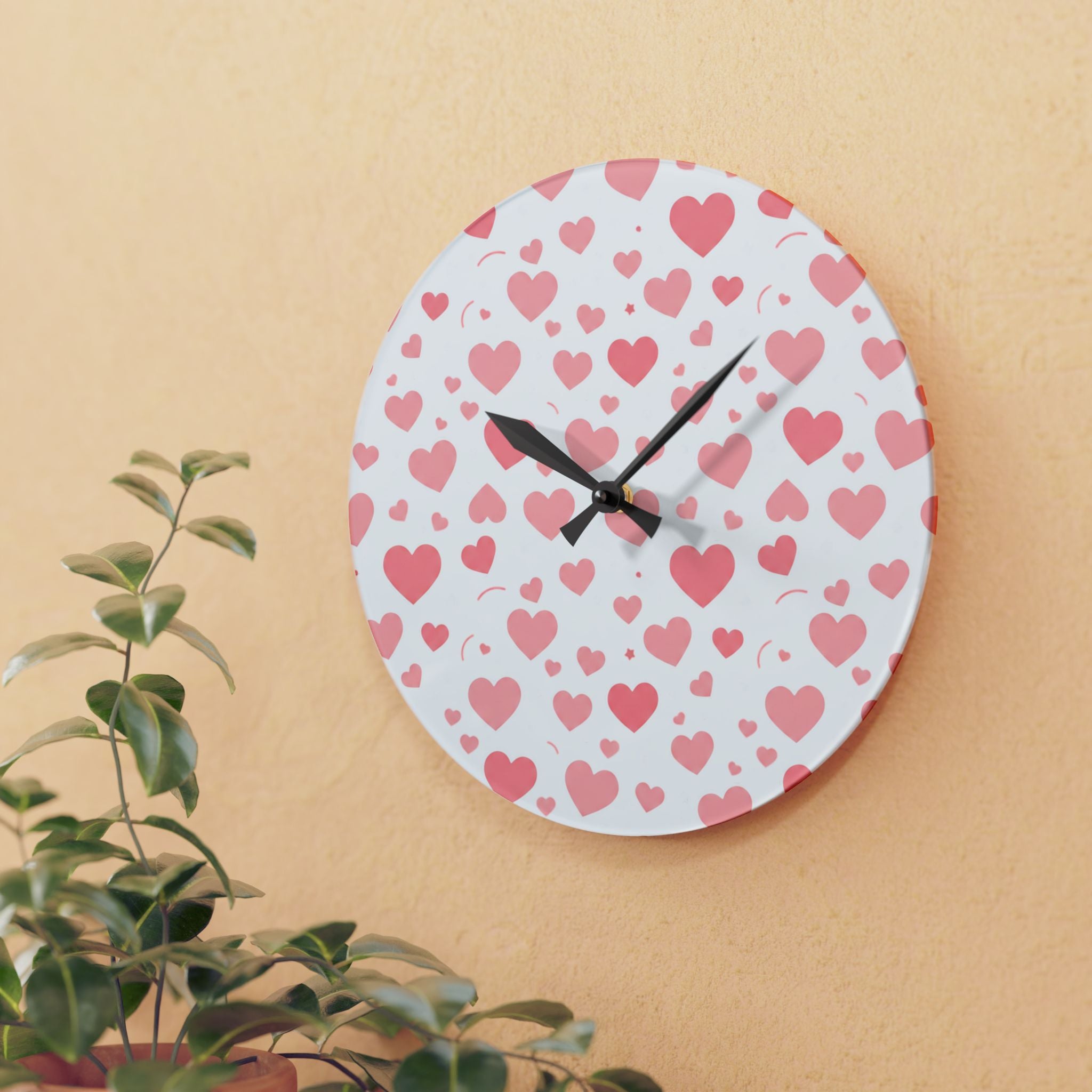 Pretty In Pink Acrylic Wall Clock