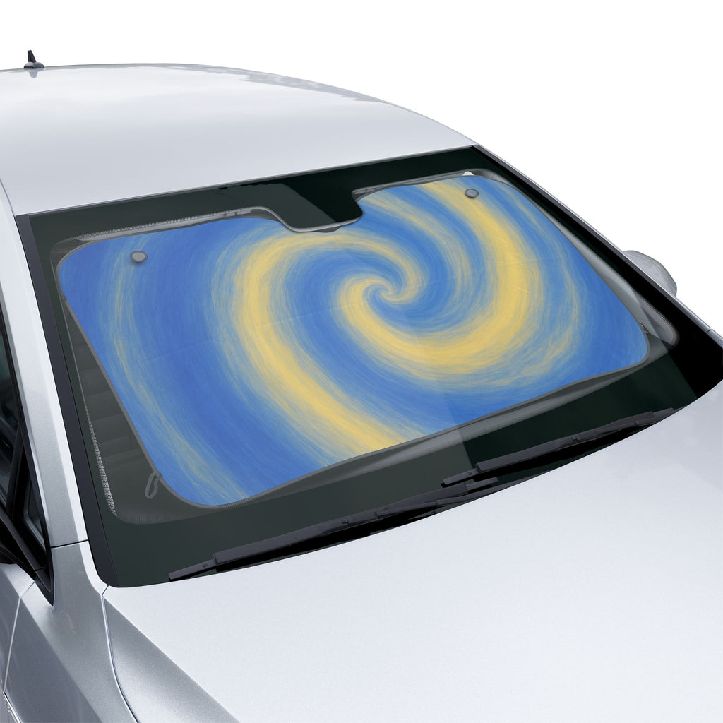 Blue Lemon Swirl Car Sun Shade