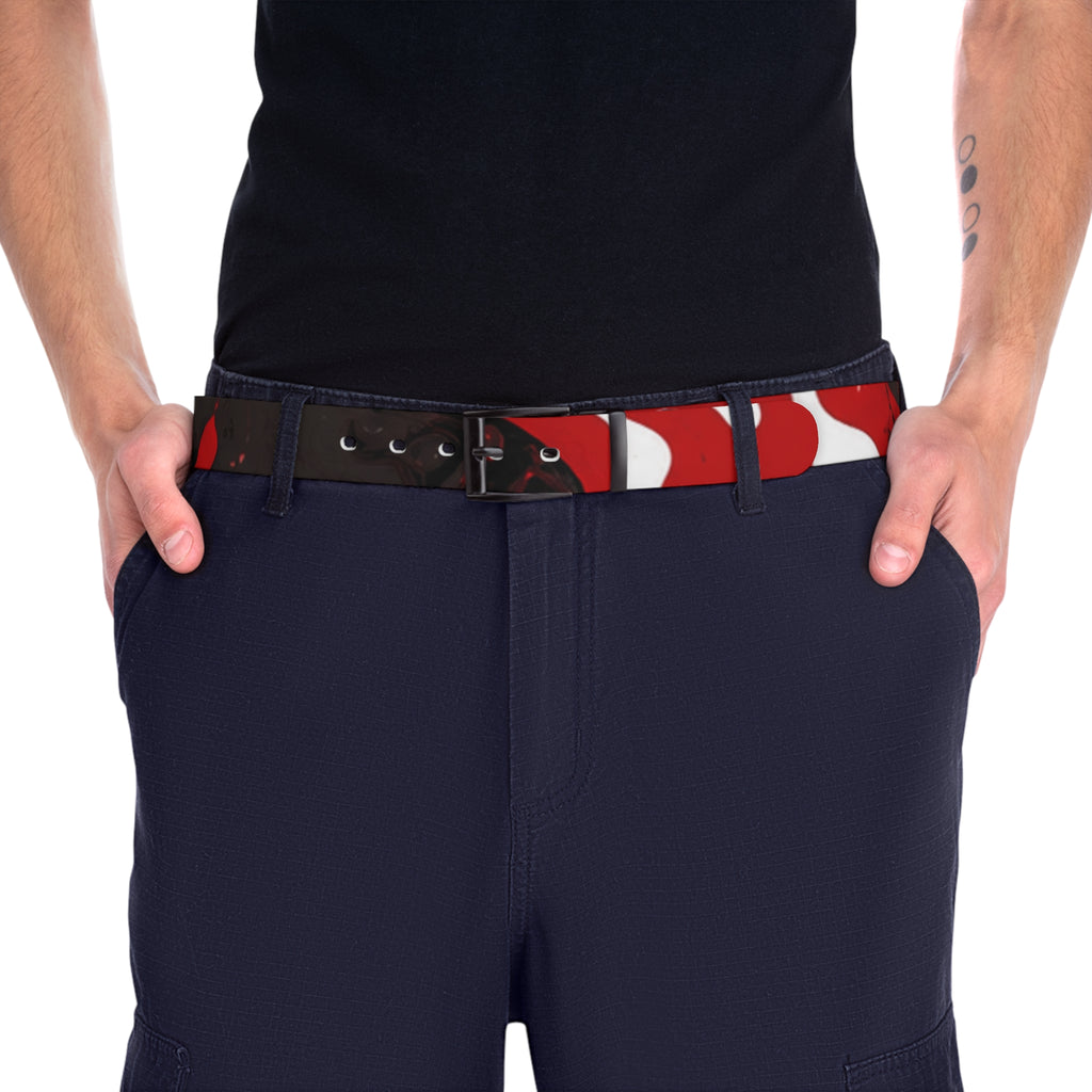 Crimson Whiteout Pattern Belt