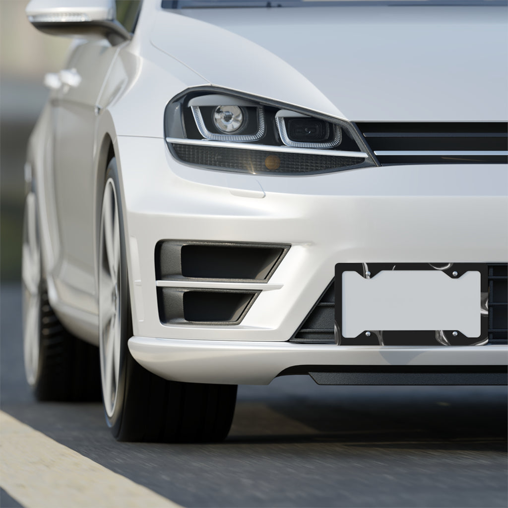 Silver Night Metal License Plate Frame