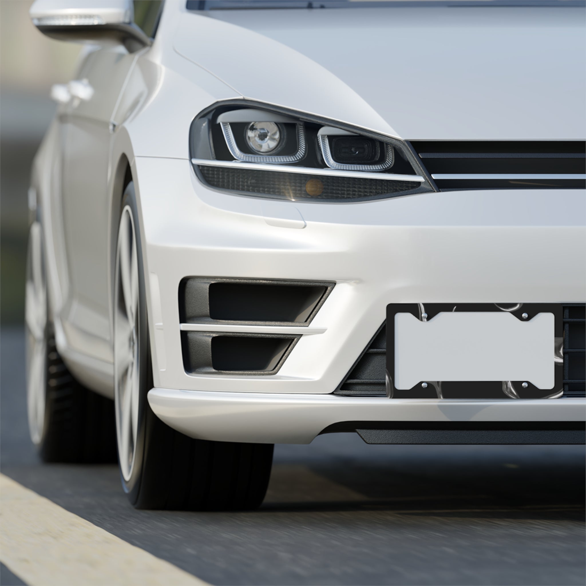 Silver Night Metal License Plate Frame