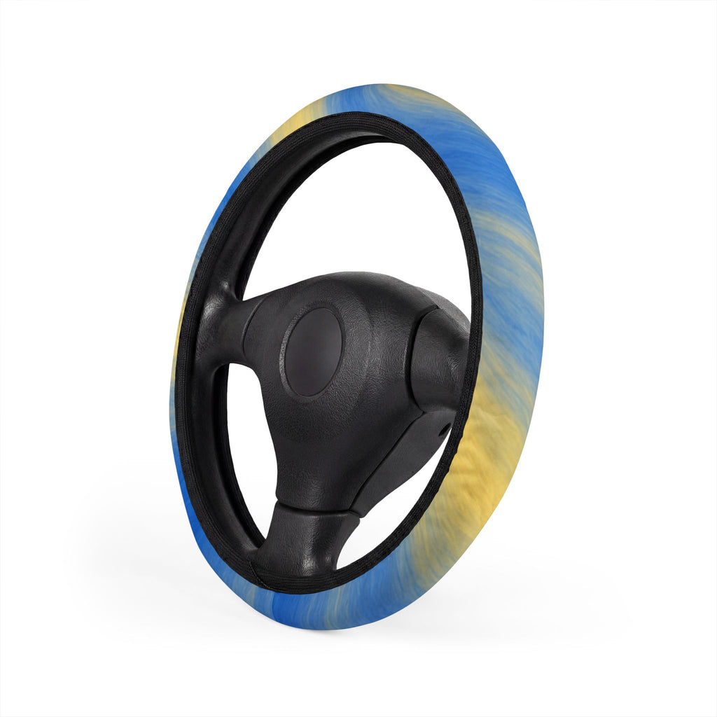 Blue Lemon Swirl Steering Wheel Cover