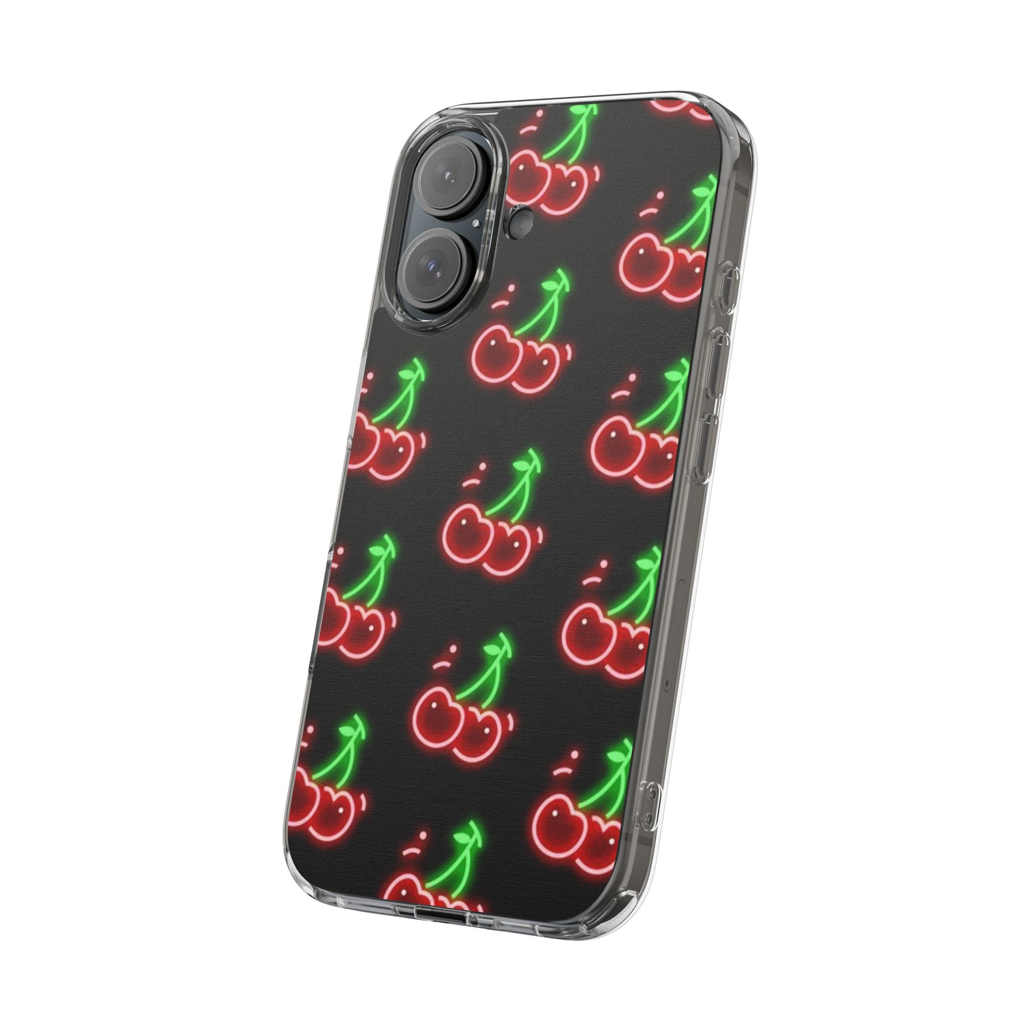 Neon Cherry Phone Case — Impact-Resistant Phone Case