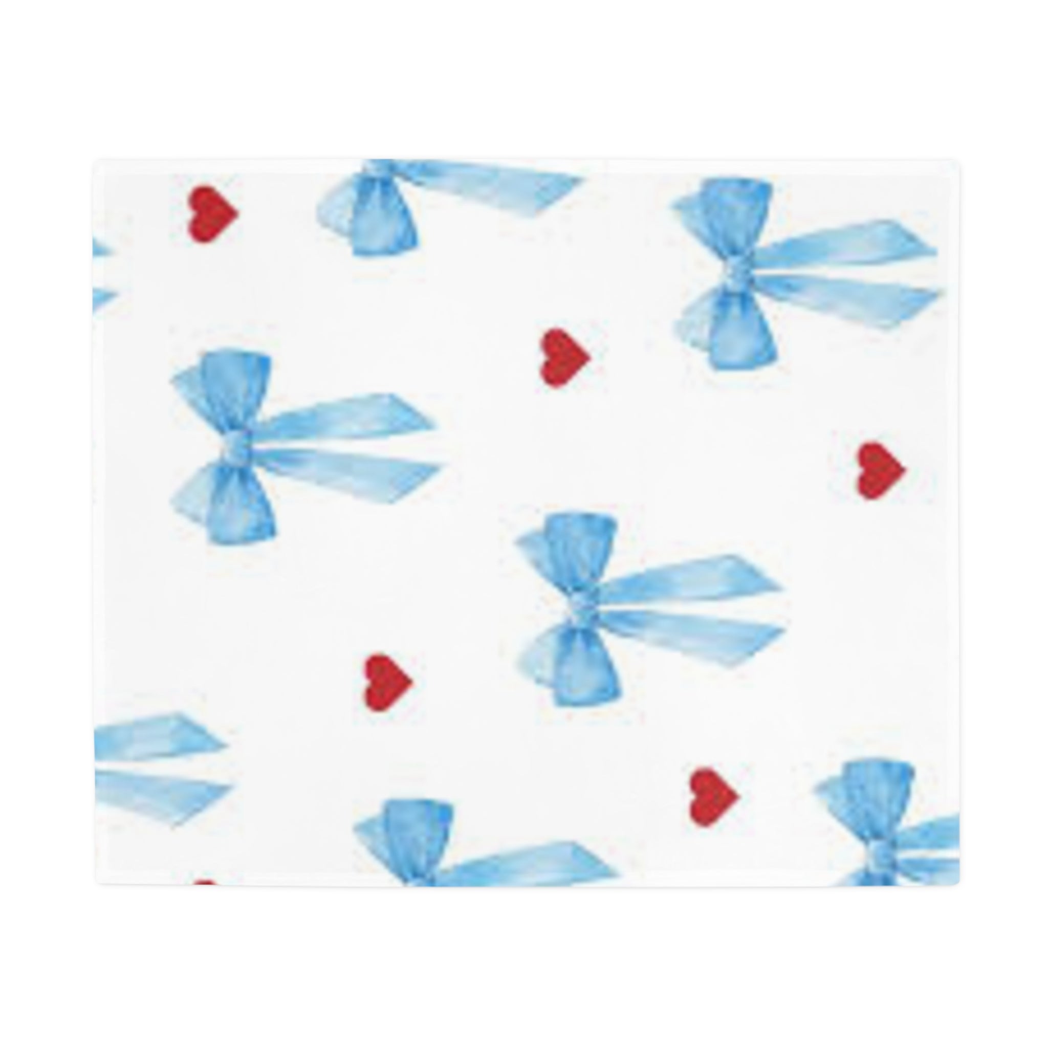 Bows And Hearts Plush Fleece Blanket