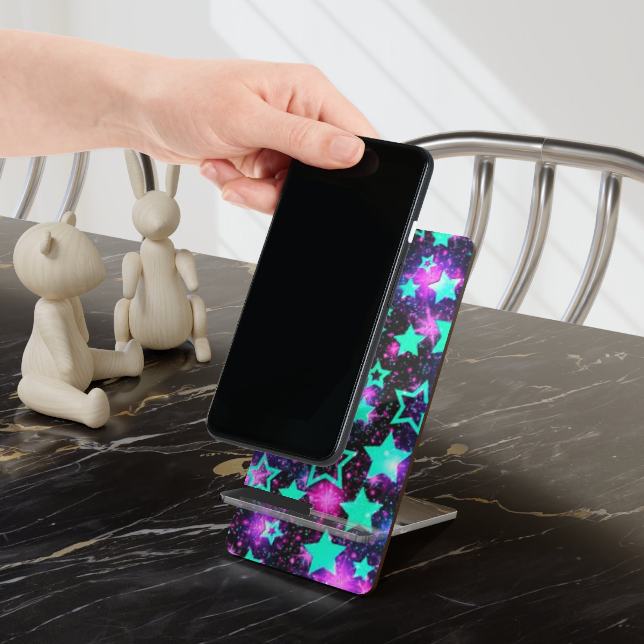 Teal Galaxy  Phone Stand