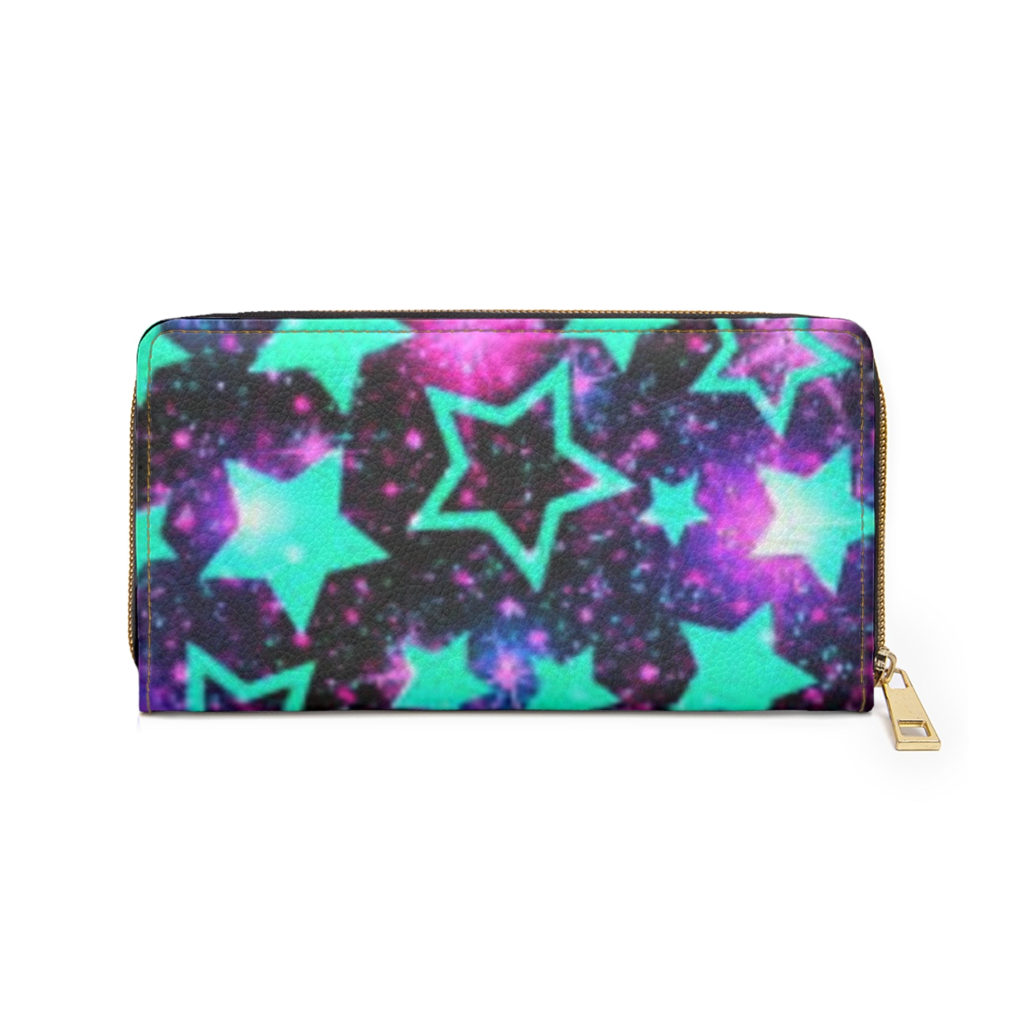Teal Galaxy Zipper Wallet