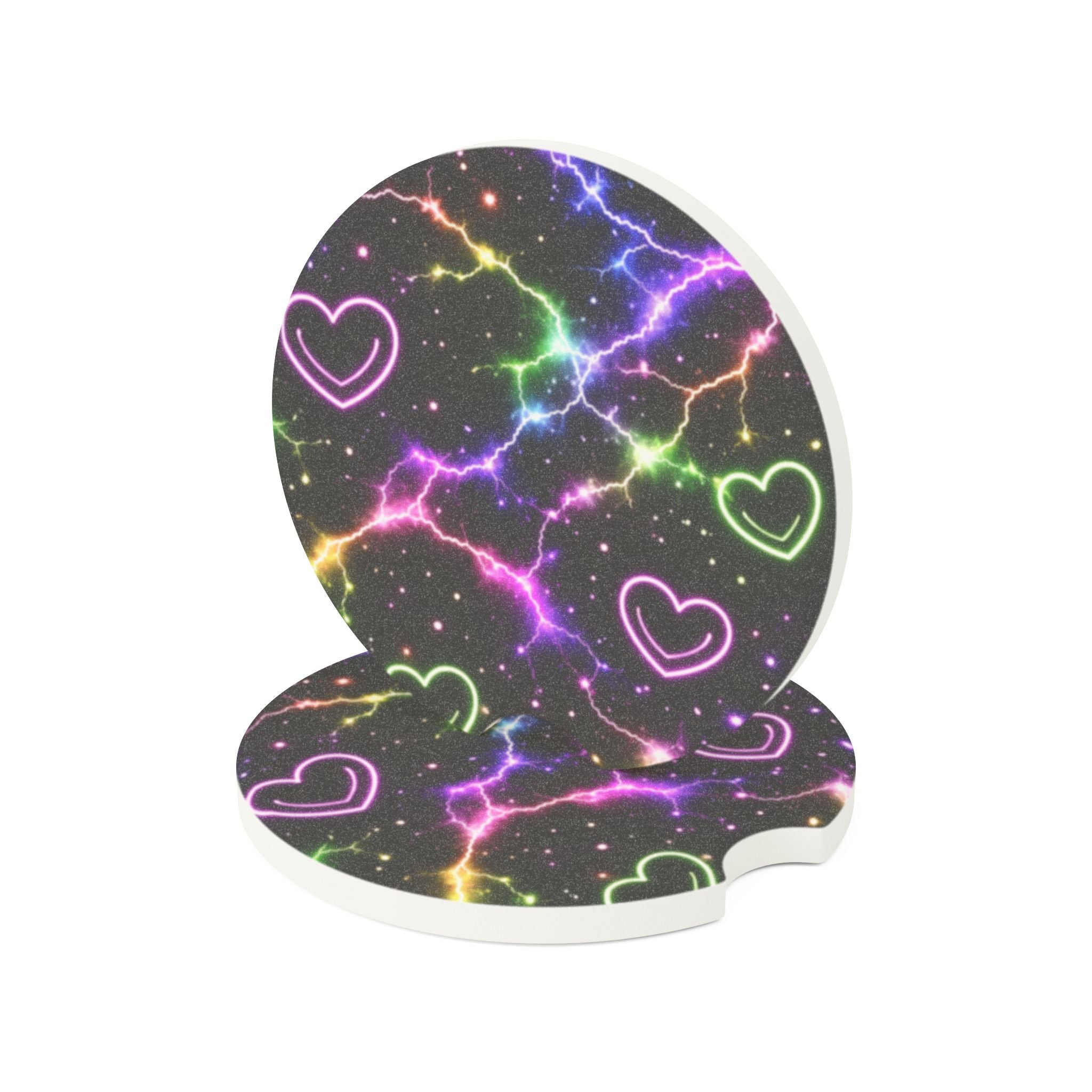 Electric Heart Lightning Soapstone Car Coaster