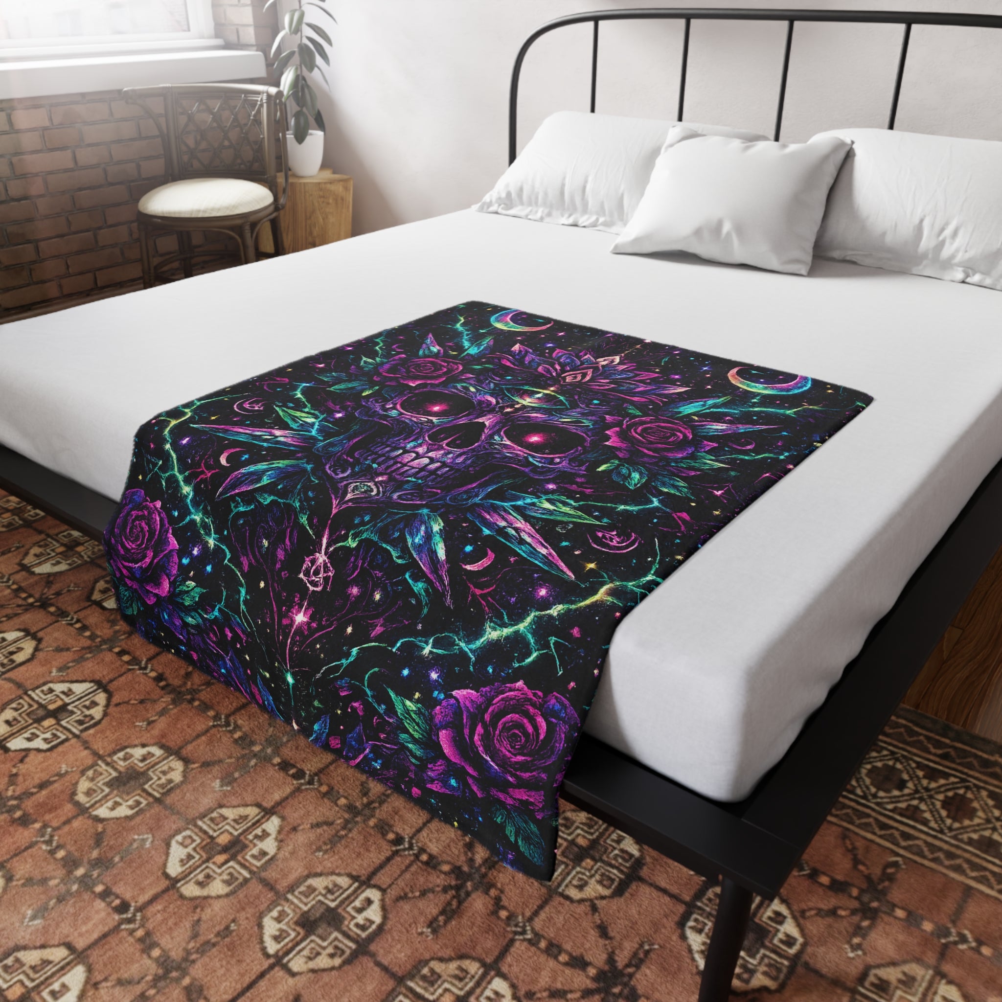 Toxic Skull Plush Fleece Blanket