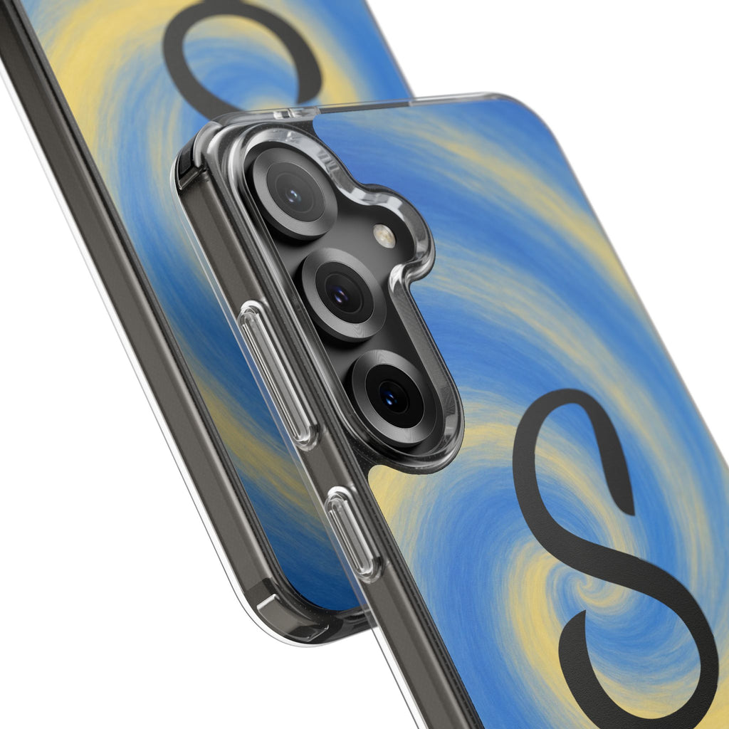 Personalized Blue Lemon Swirl Impact Phone Case