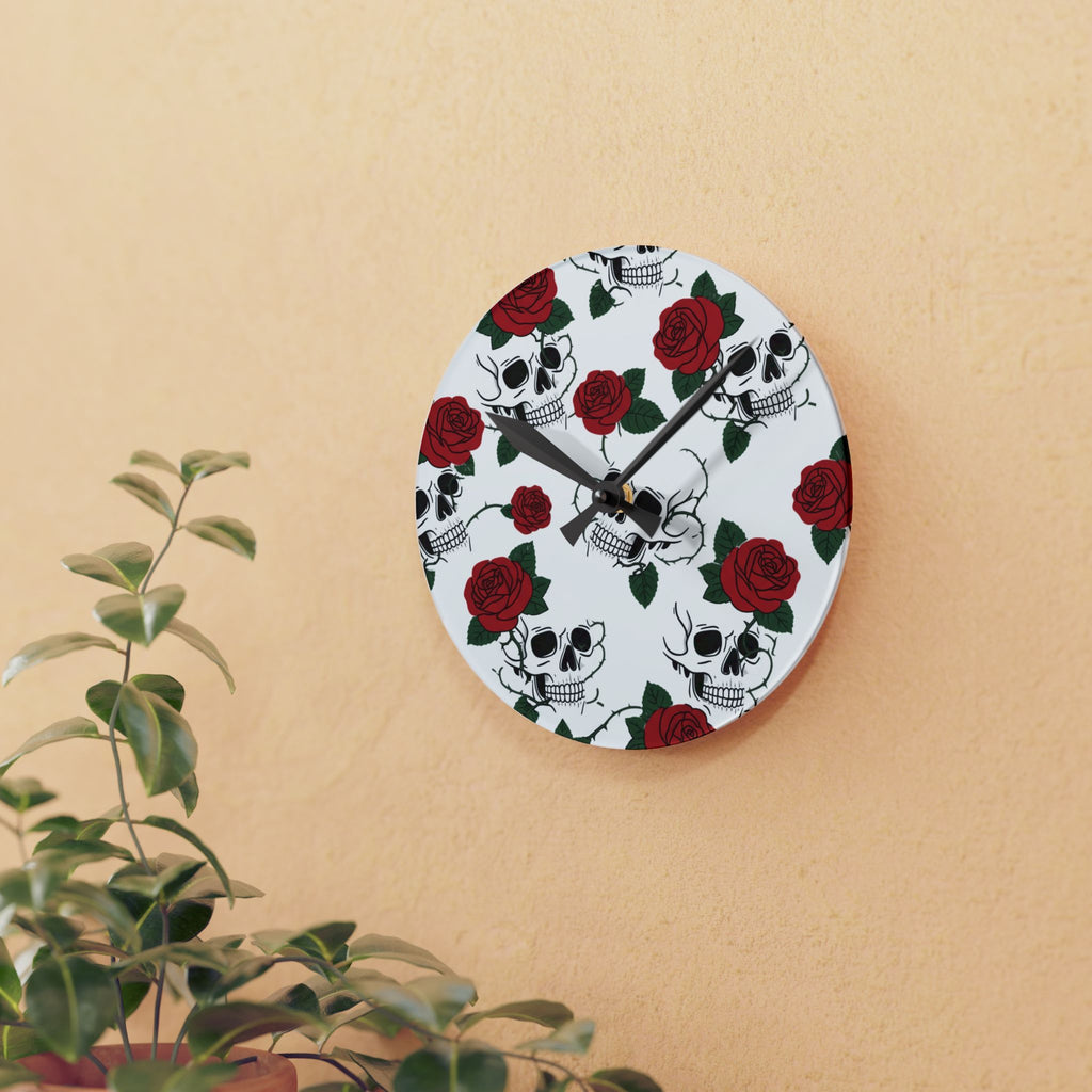 Lovely Rose Acrylic Wall Clock
