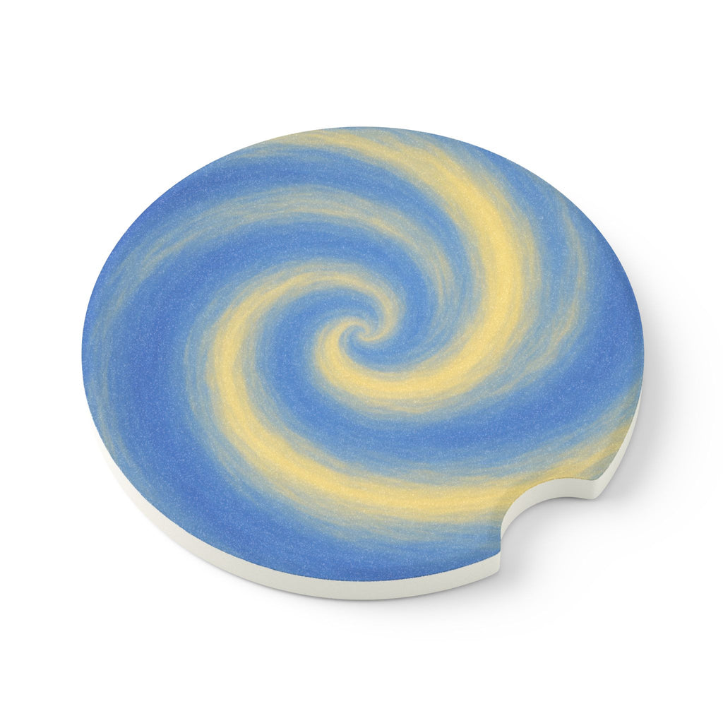 Blue Lemon Swirl Soapstone Car Coaster