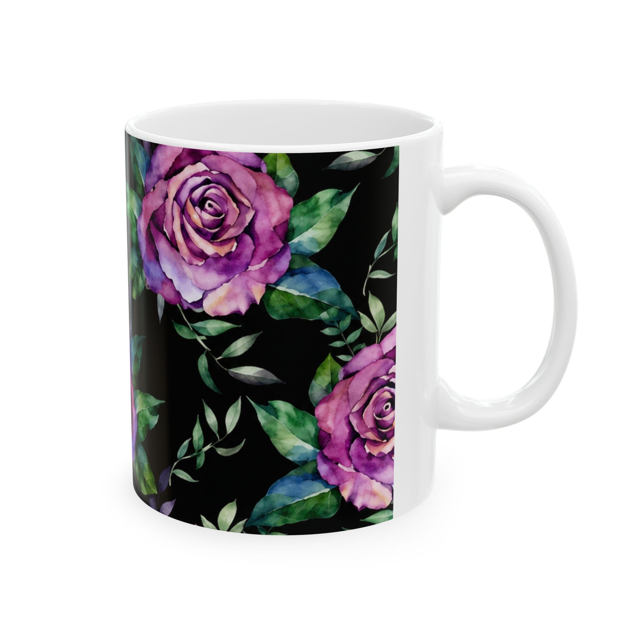 Purple Water Rose Ceramic Mug