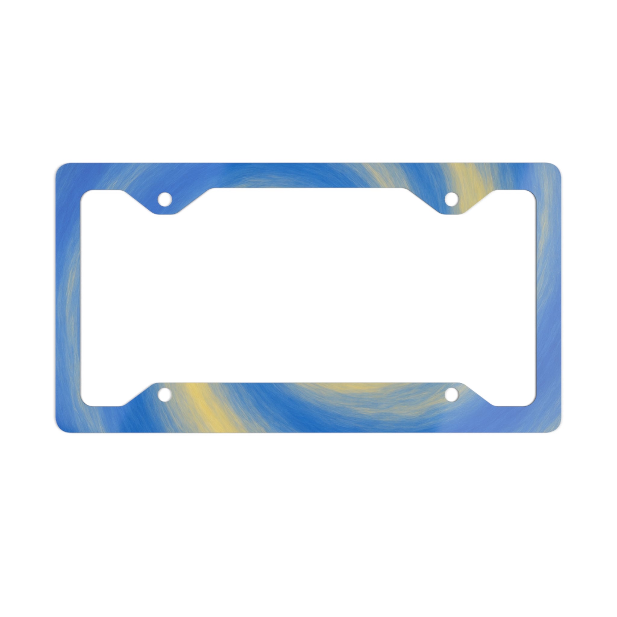 Blue Swirl Metal License Plate Frame — Stylish Car Tag Border