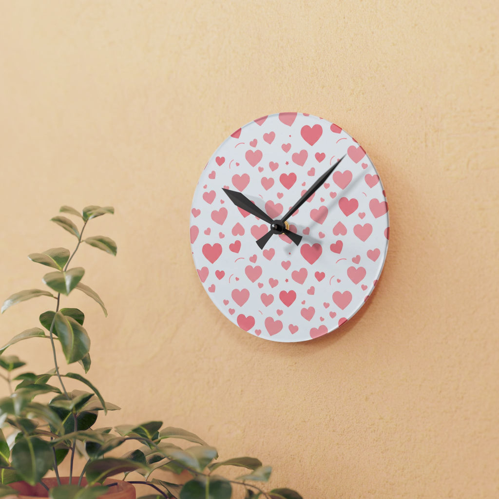Pretty In Pink Acrylic Wall Clock