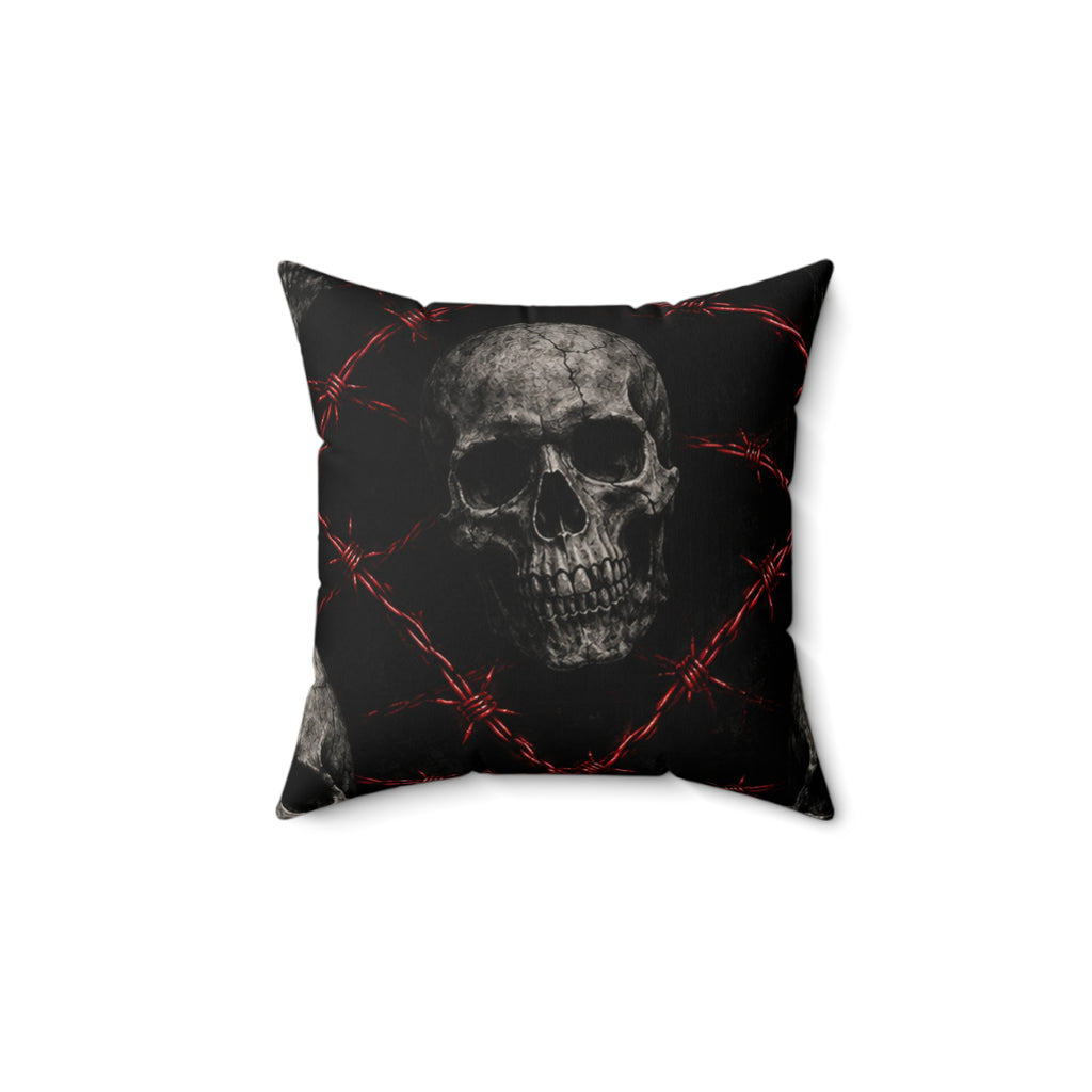 Crimson Coil Throw Pillow