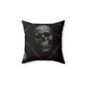 Crimson Coil Throw Pillow