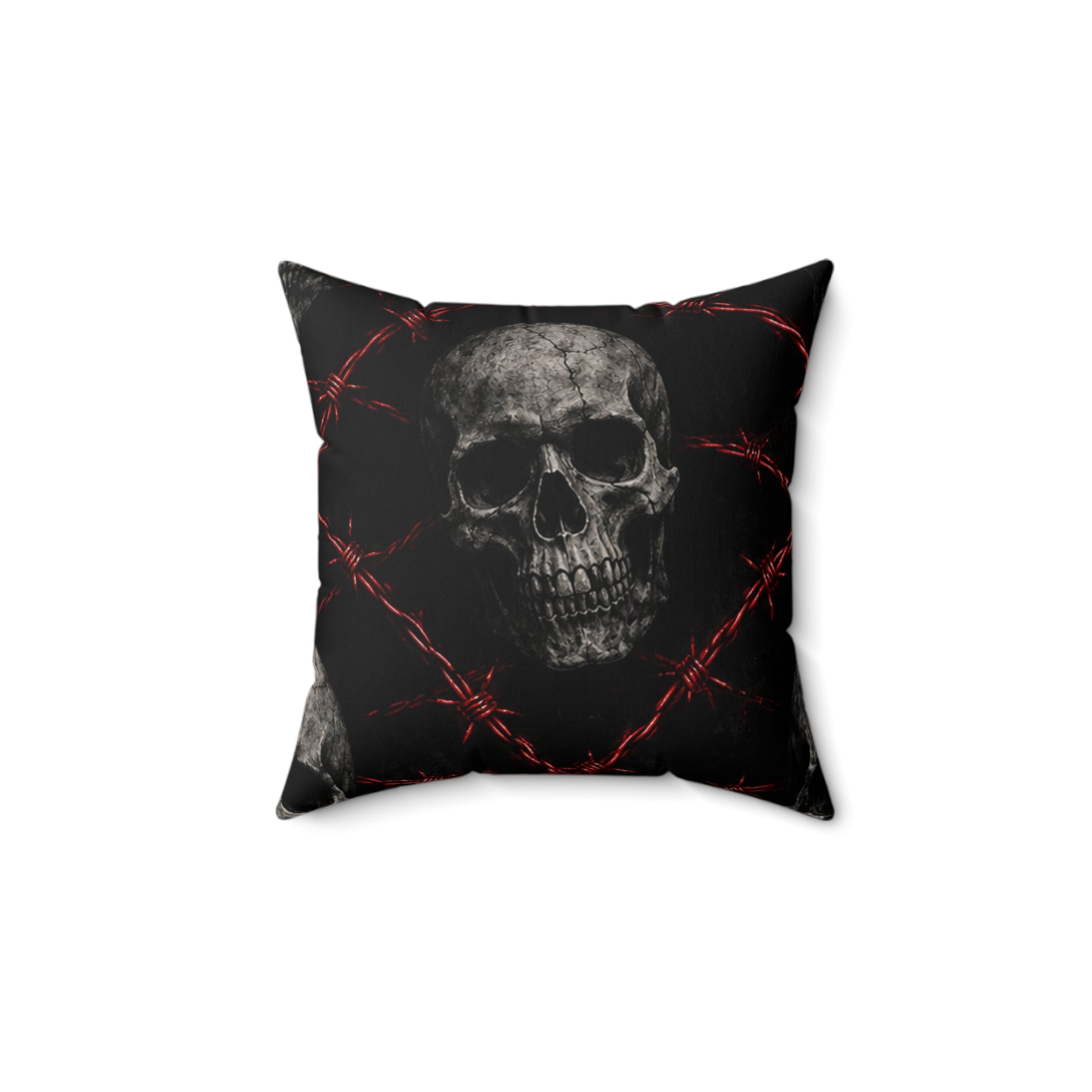 Crimson Coil Throw Pillow