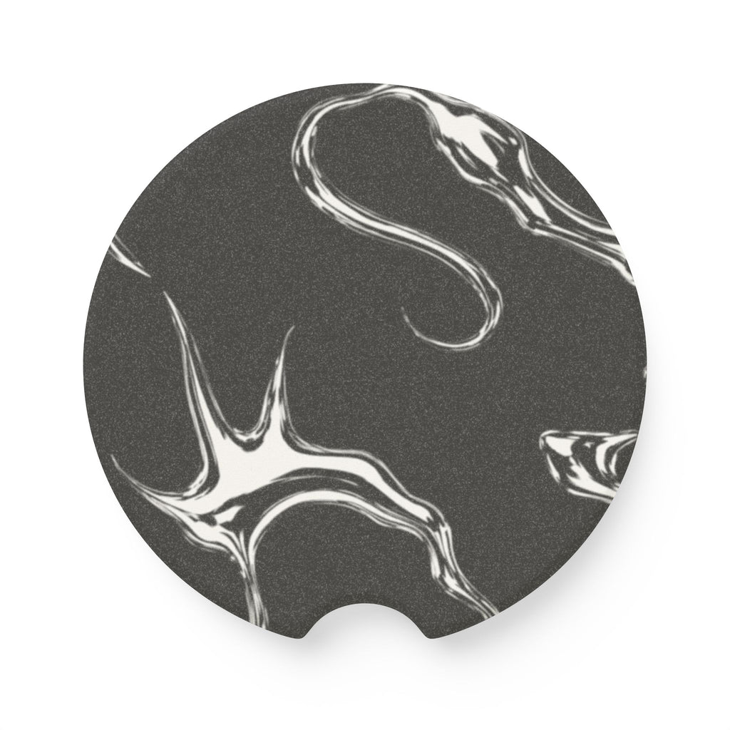 Soapstone Marble Car Coaster — Black Stone Drink Holder for Cupholders