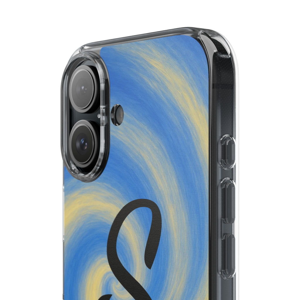 Personalized Blue Lemon Swirl Impact Phone Case