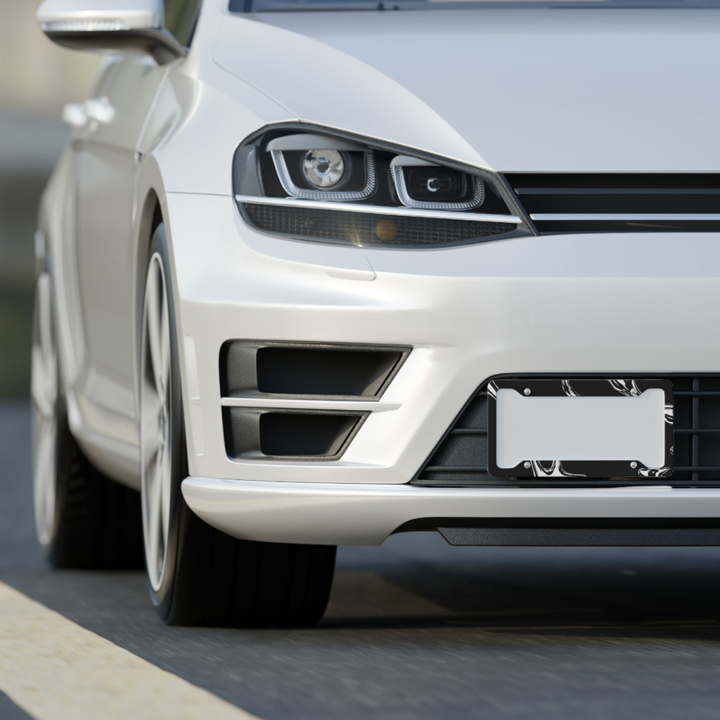 Silver Night License Plate Frame