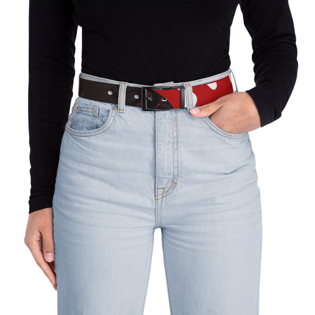 Crimson Whiteout Pattern Belt