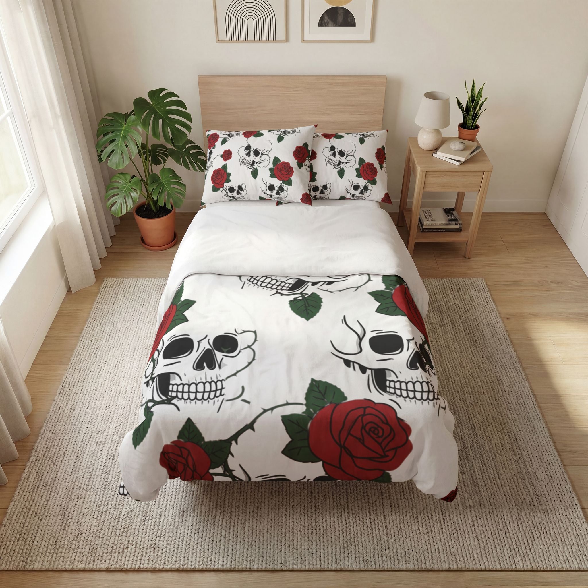 Lovely Skull 3pc Quilt Cover Set