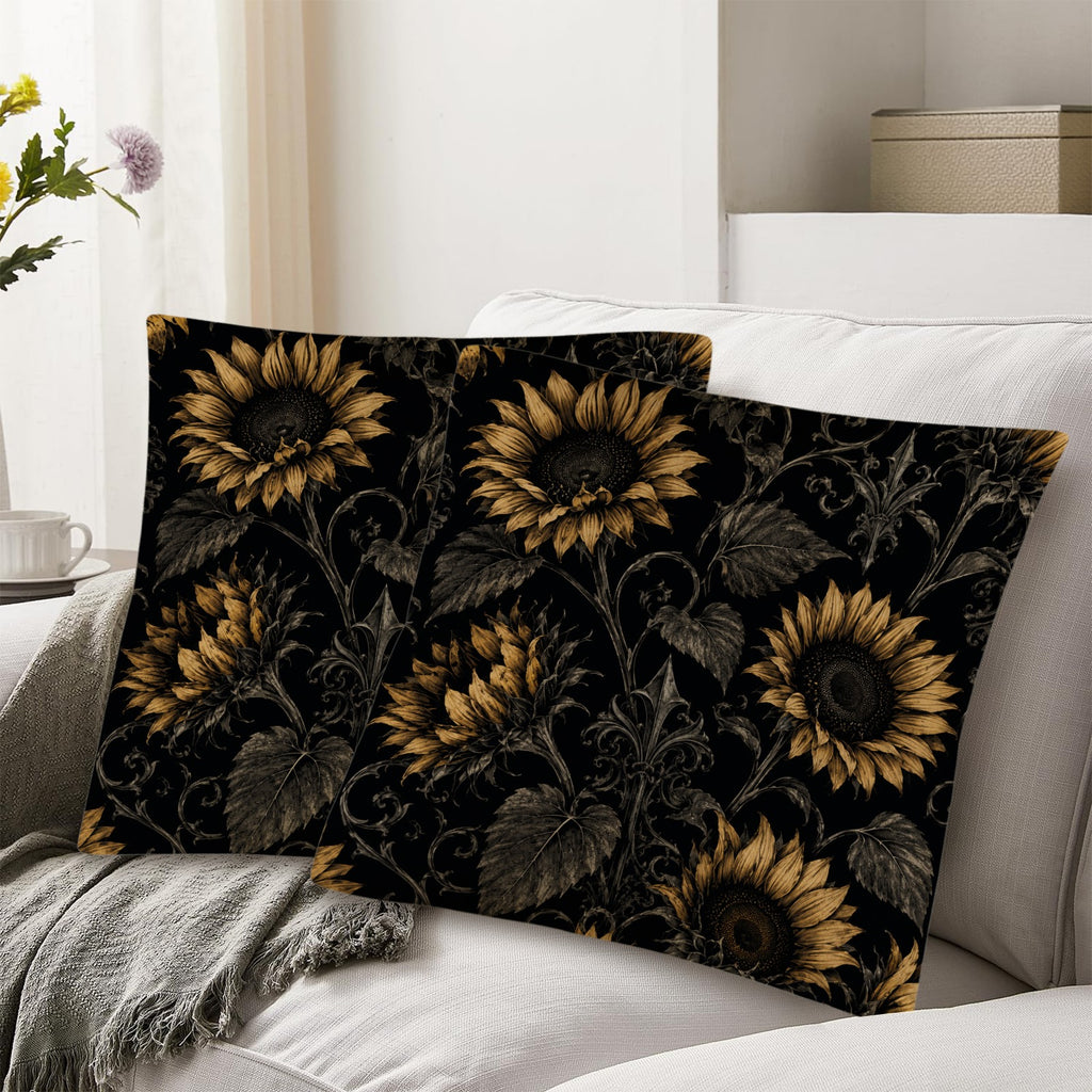 Sunflower Shadows Linen Pillow Cases 2pk