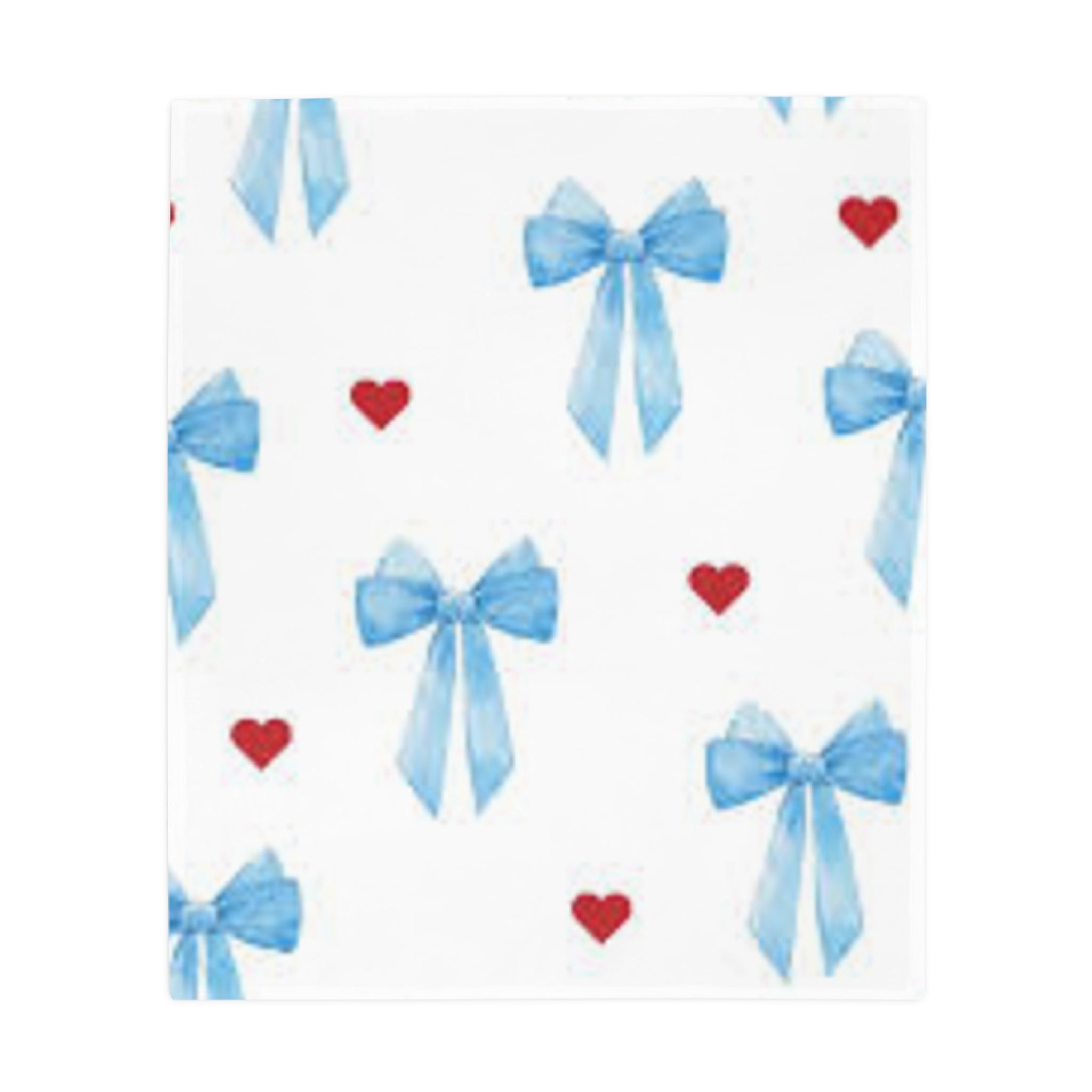 Bows And Hearts Plush Fleece Blanket