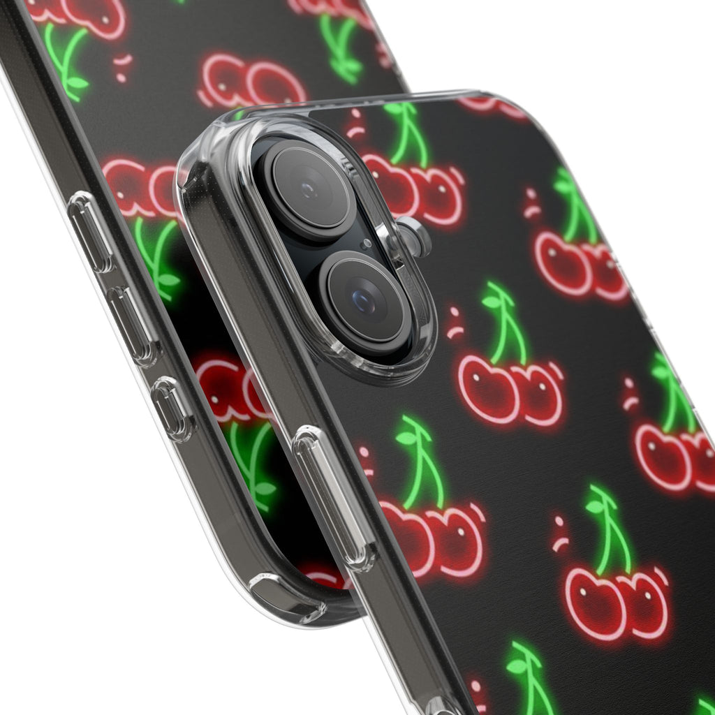 Neon Cherry Phone Case — Impact-Resistant Phone Case