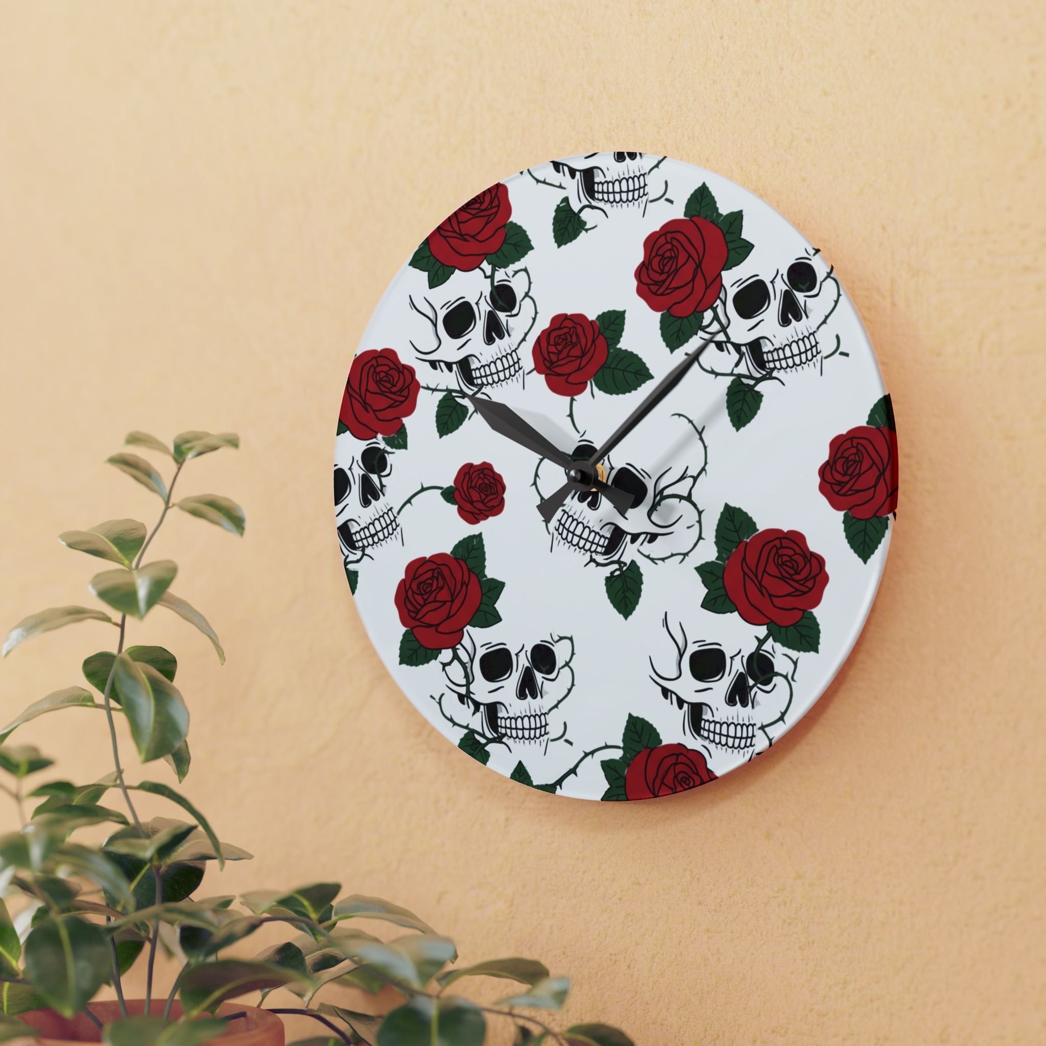 Lovely Rose Acrylic Wall Clock