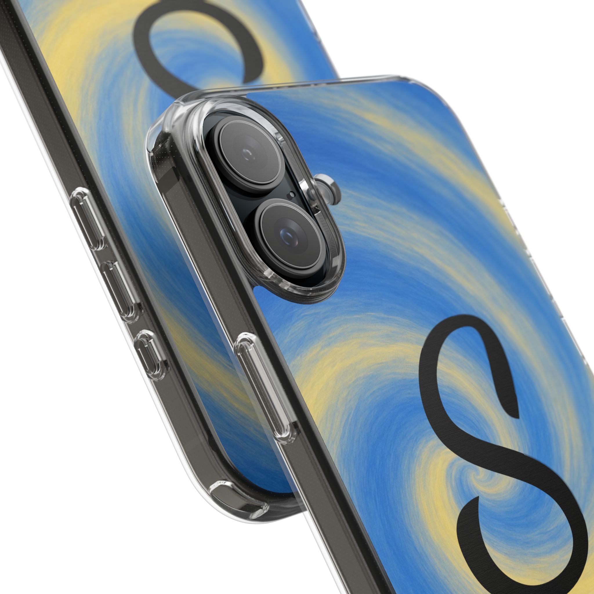 Personalized Blue Lemon Swirl Impact Phone Case